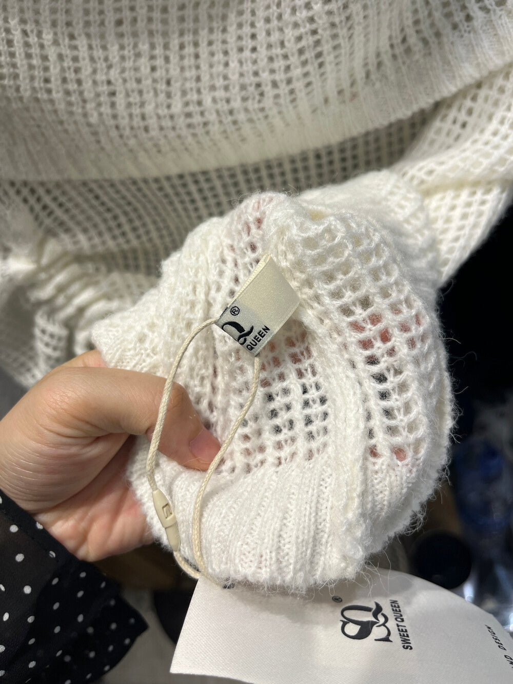 Champagne Glow Off-Shoulder Mohair Knit