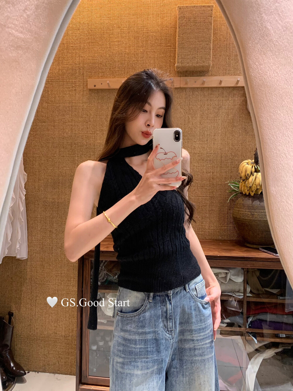 Tie-Dye Knit Ribbon Tank