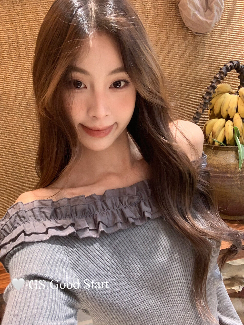 Ruffle Trim Off-Shoulder Knit Top