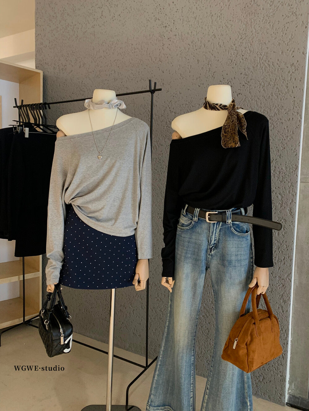 Asym One-Shoulder Long-Sleeve Tee