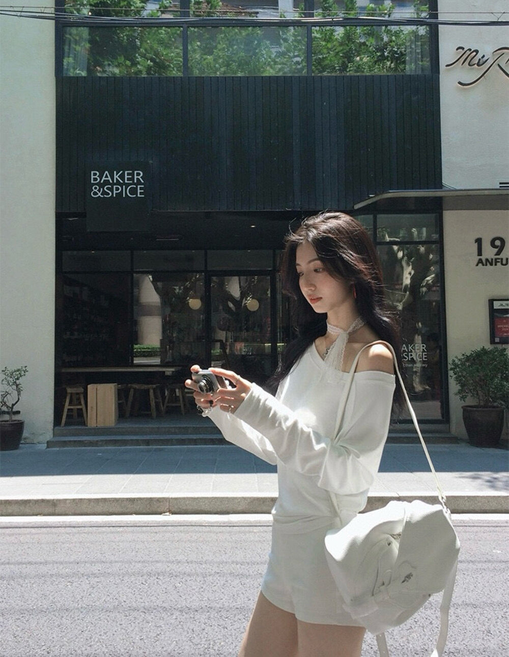 Asym One-Shoulder Long-Sleeve Tee