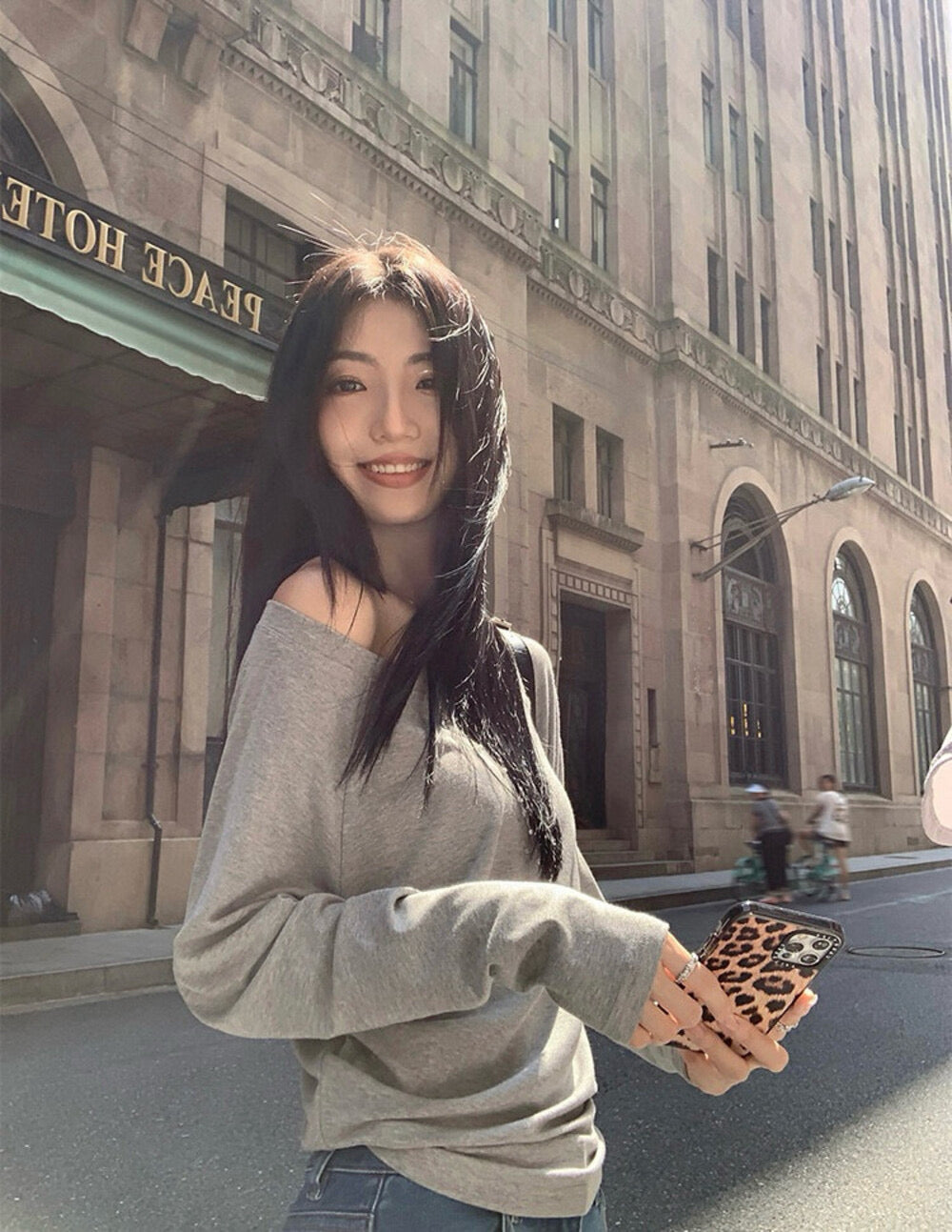 Asym One-Shoulder Long-Sleeve Tee