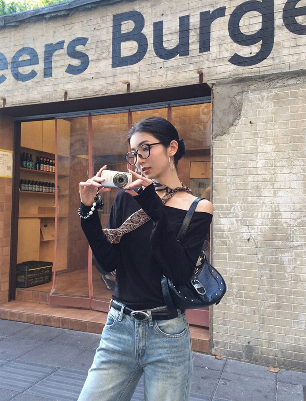 Asym One-Shoulder Long-Sleeve Tee