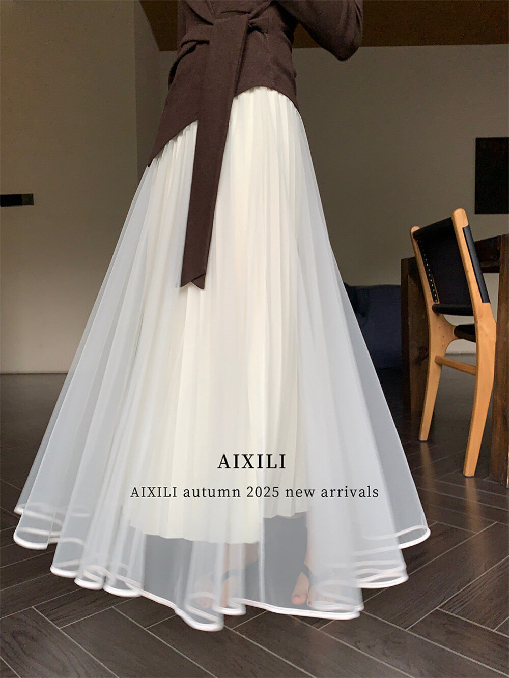 Elegance Aura High-Waist Mesh Skirt