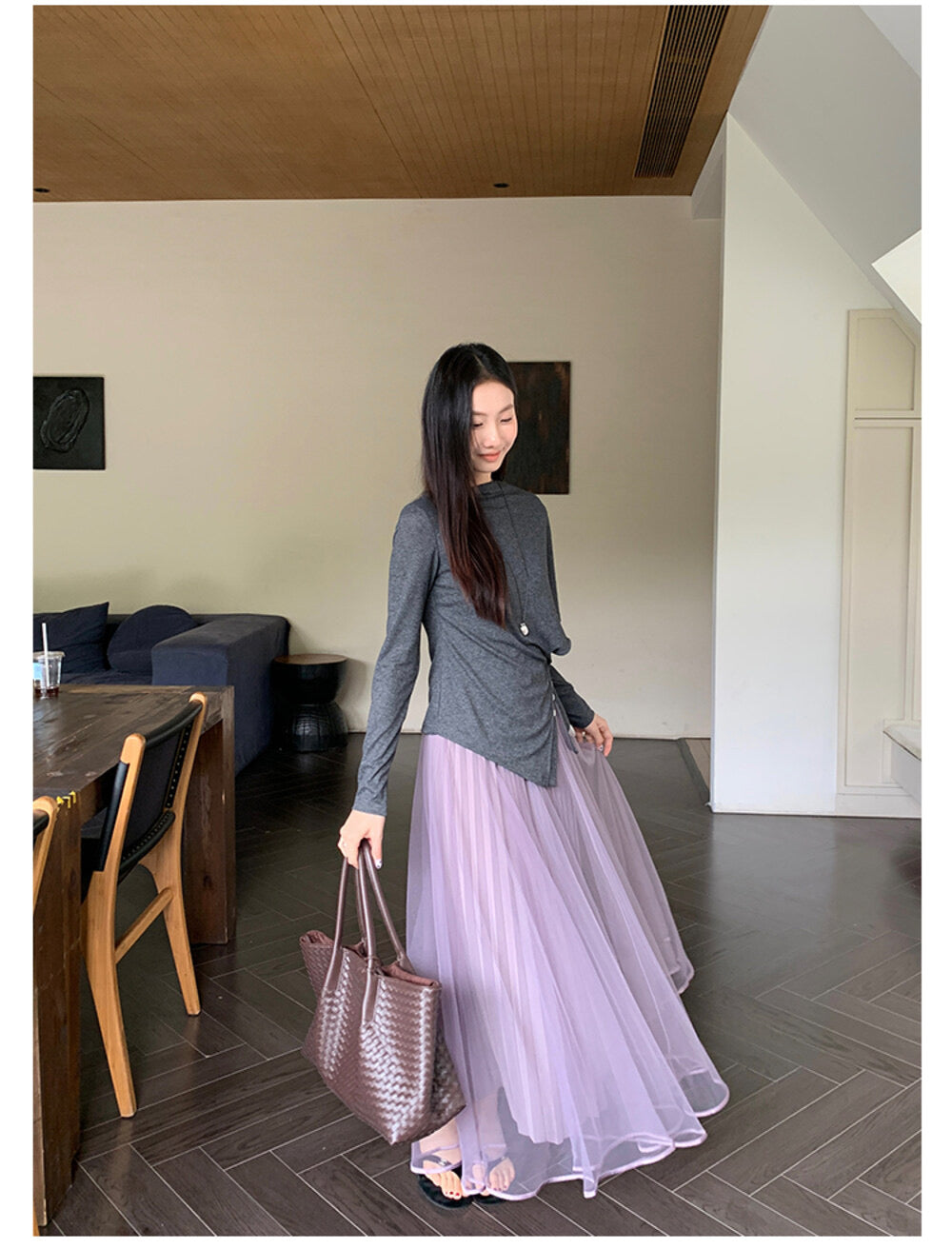 Elegance Aura High-Waist Mesh Skirt