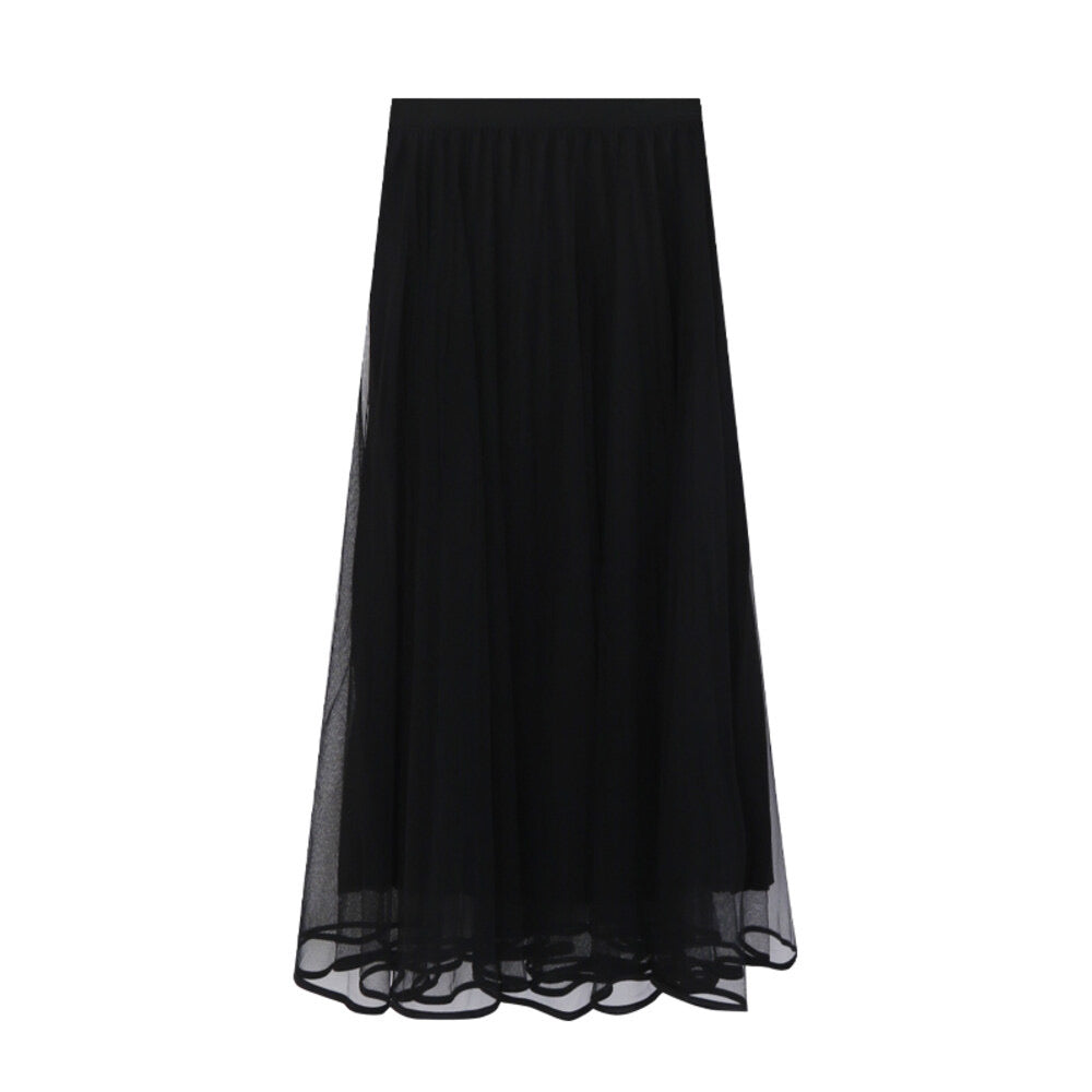 Elegance Aura High-Waist Mesh Skirt