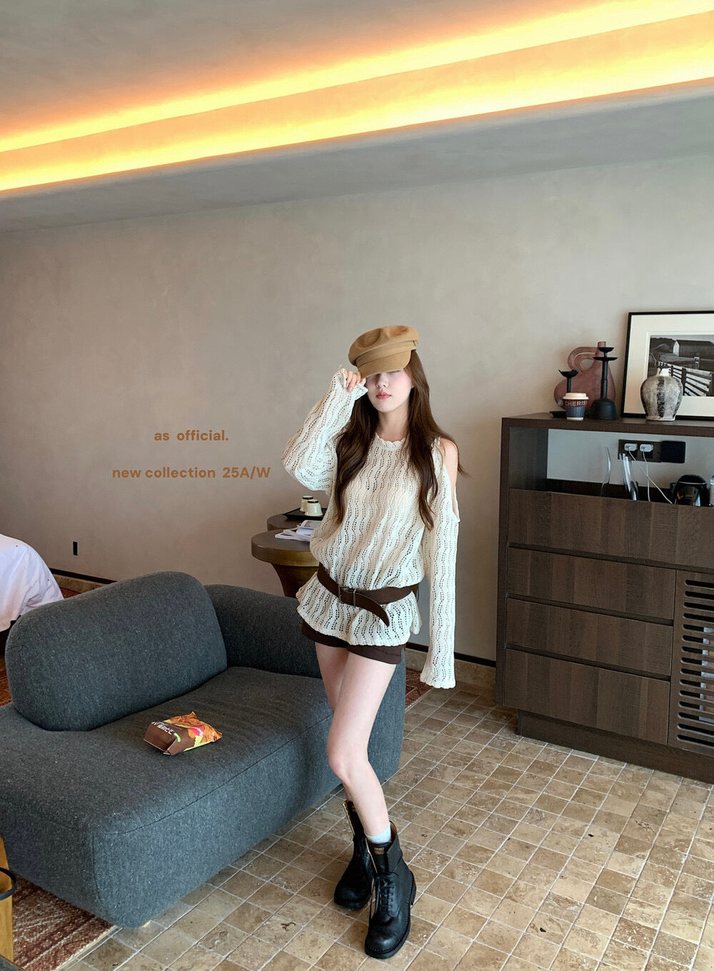 Windsor Lace Off-Shoulder Belted Blouse