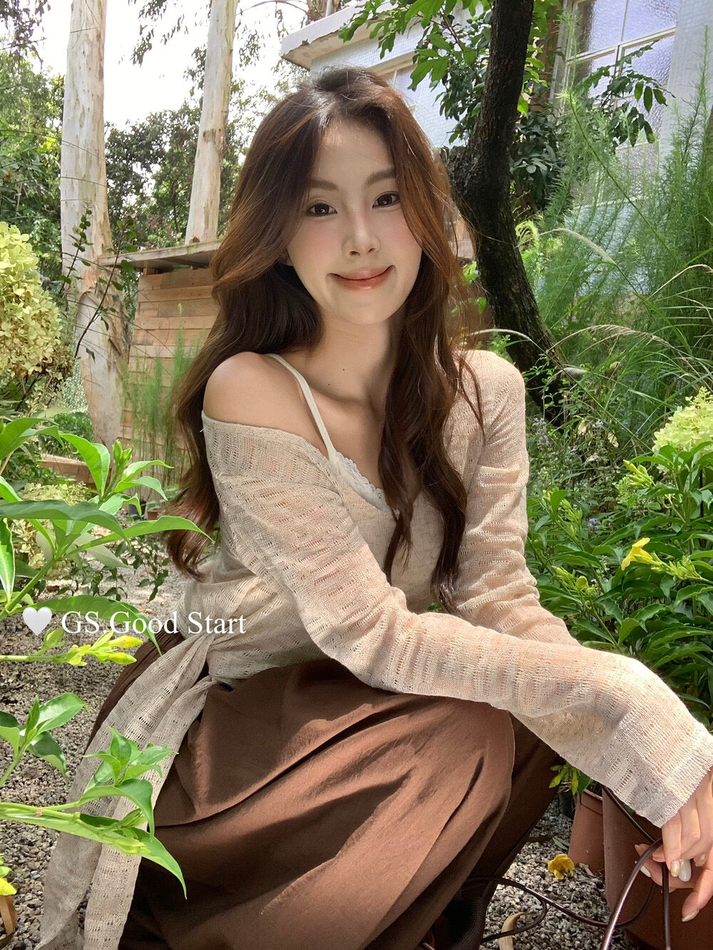 Signature Layered Tie-Waist Blouse + Lace Cami Set