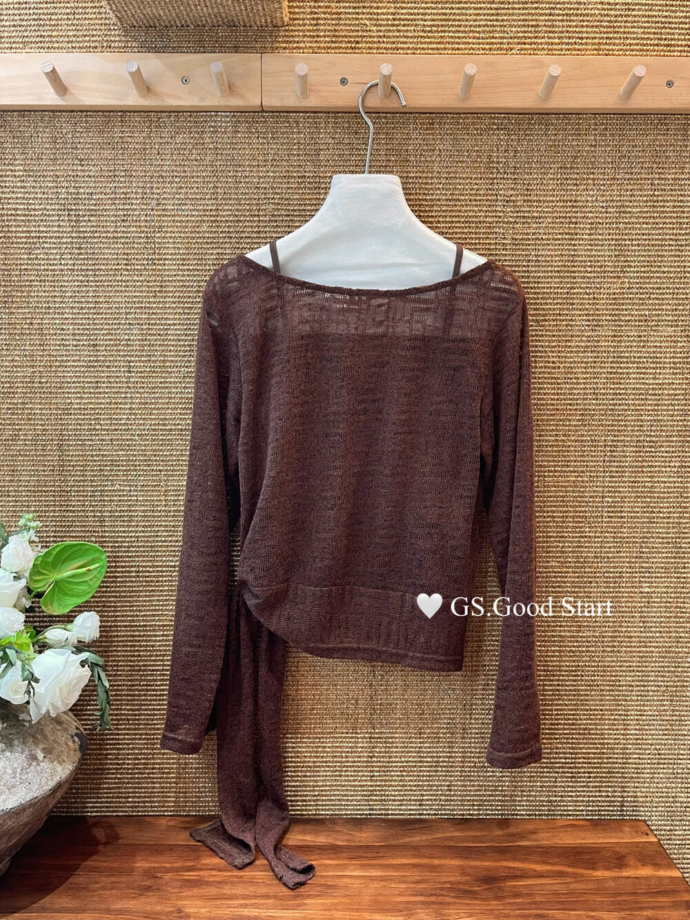 Signature Layered Tie-Waist Blouse + Lace Cami Set