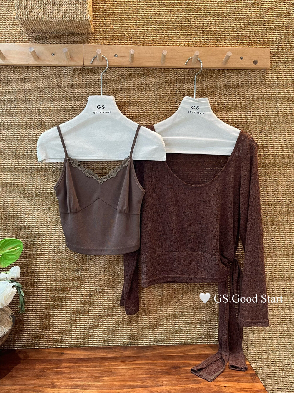 Signature Layered Tie-Waist Blouse + Lace Cami Set