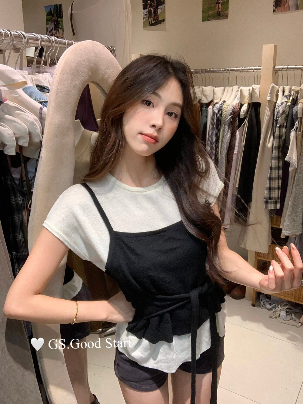 Caramel Color-Block Tie-Knit Top