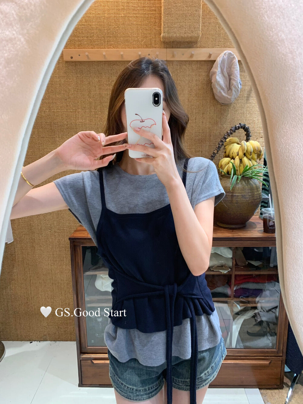 Caramel Color-Block Tie-Knit Top