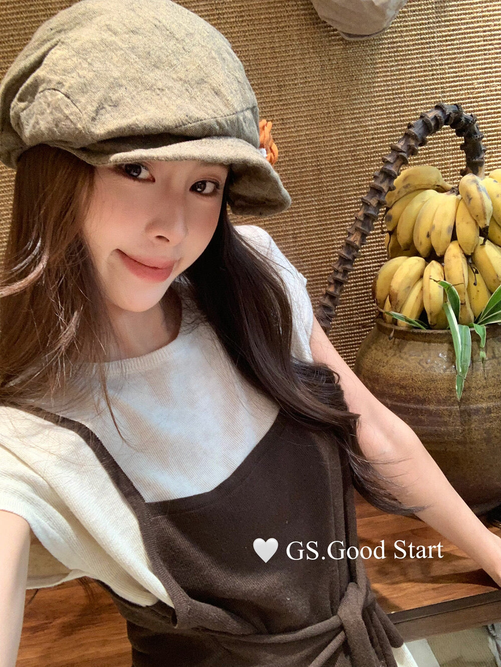 Caramel Color-Block Tie-Knit Top