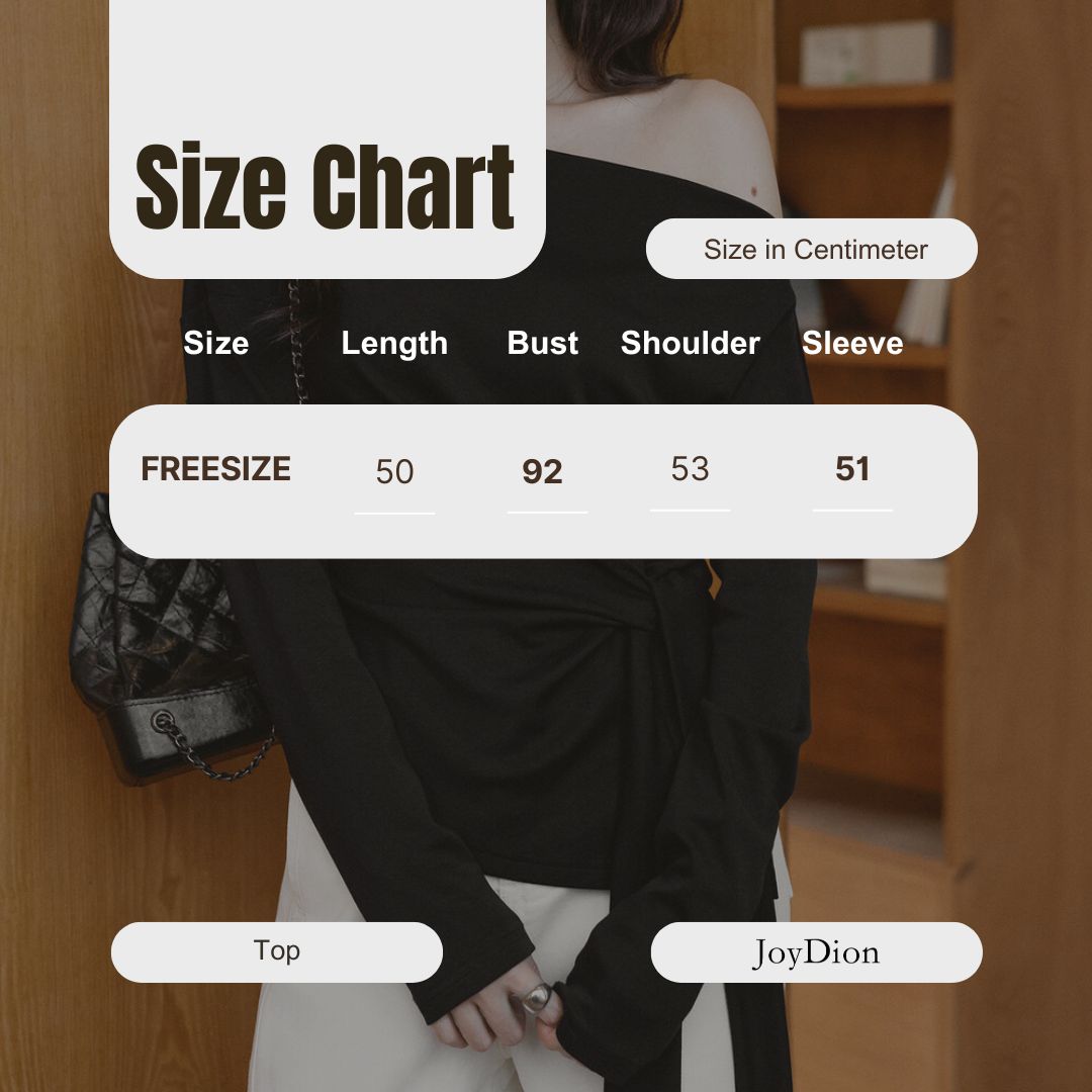 Korean Off-Shoulder Tie-Waist Long-Sleeve Top