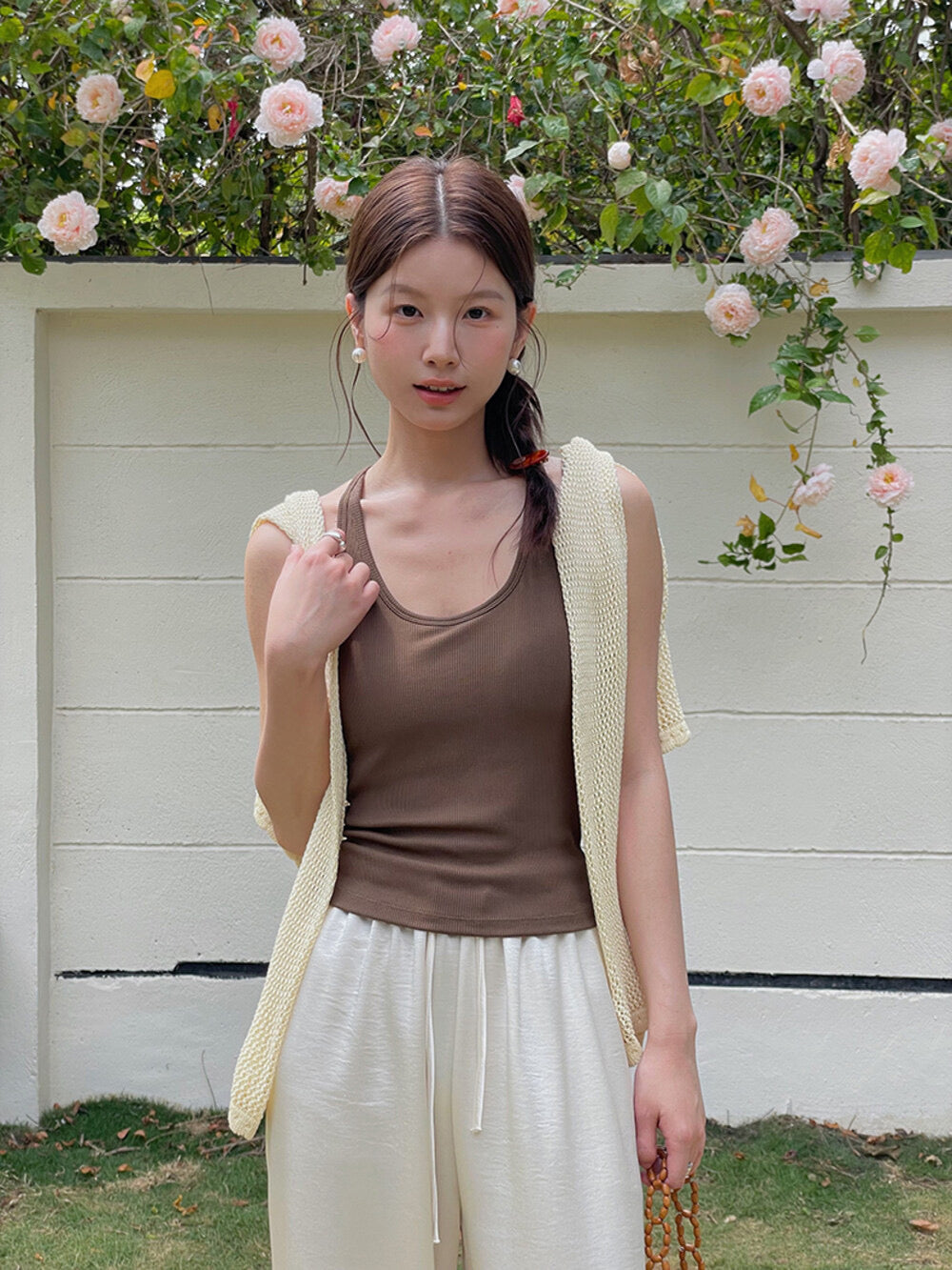 Padded Spaghetti Strap Tank Top with Open-Back Detail