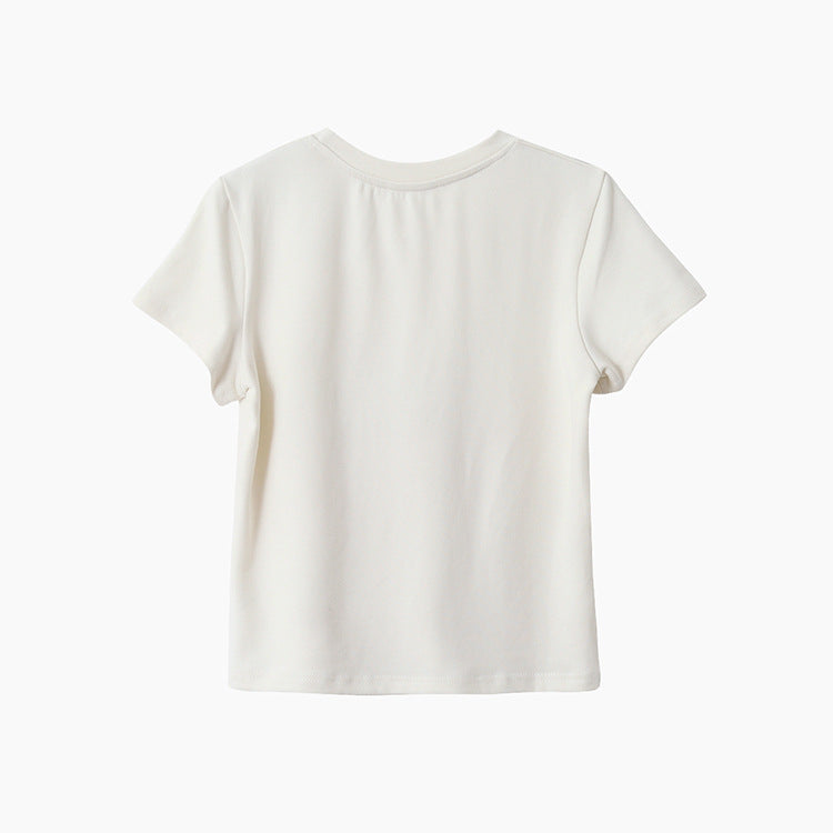 Deer Print Regular-Shoulder Slimming Short-Sleeve Tee
