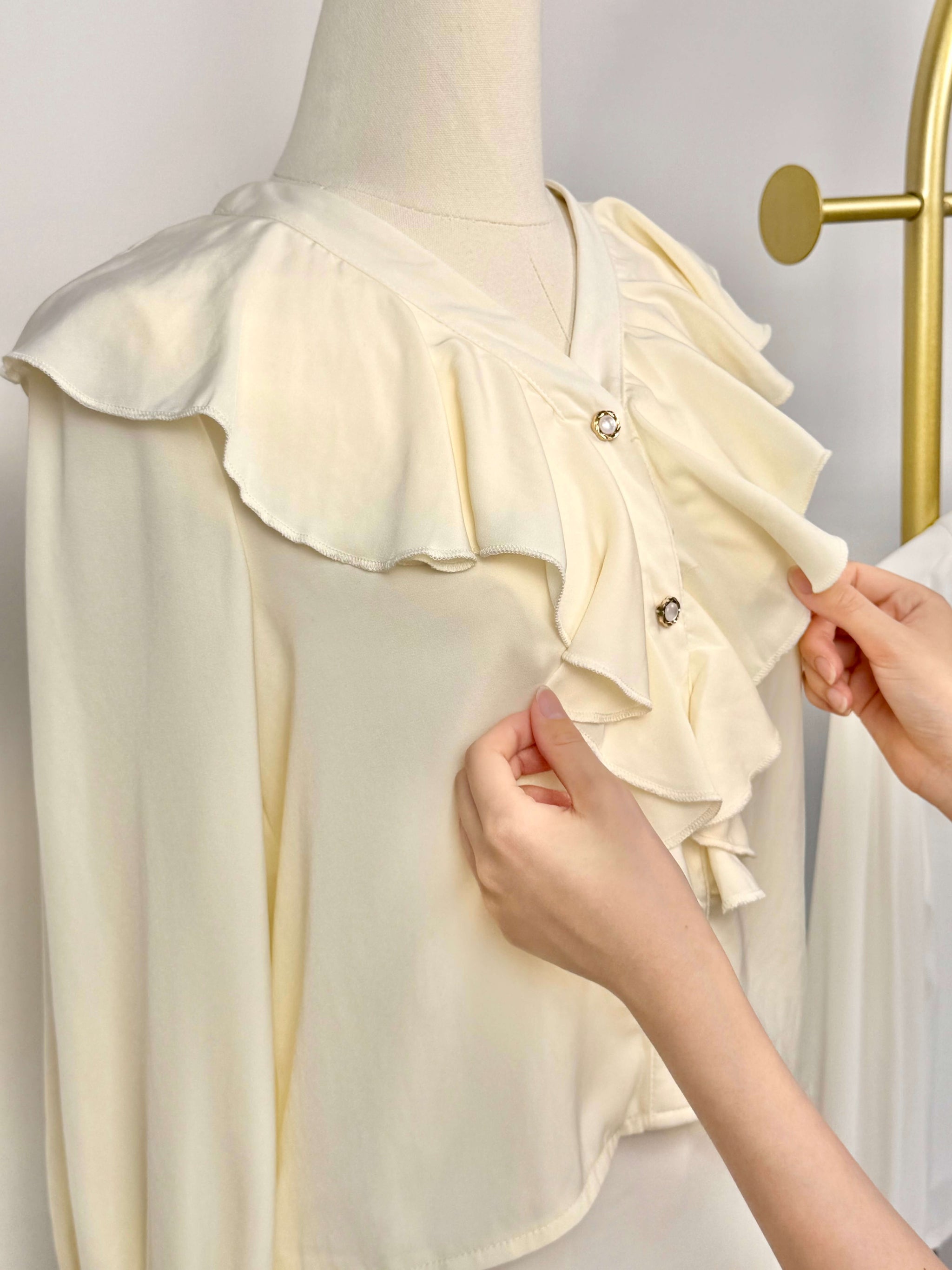Cascade Ruffle Chiffon Blouse