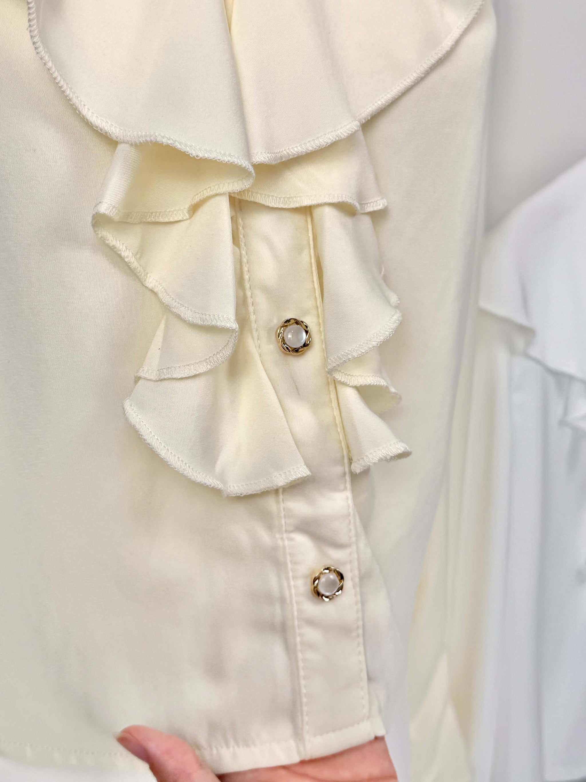 Cascade Ruffle Chiffon Blouse