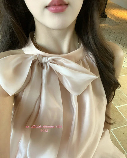 AS OFFICIAL Halter Bow Tie Cami Top