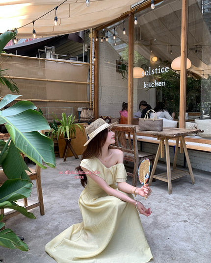 AS OFFICIAL Windsor Garden Ruffle Off-Shoulder Dress