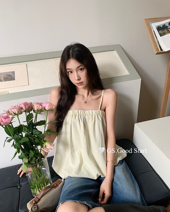 GS.GOOD START Sweet Youthful Bubble Hem Cami Top