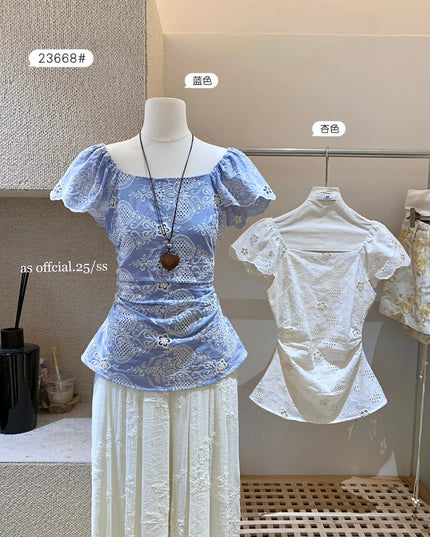 AS OFFICIAL Ocean Breeze Crochet Lace Blouse