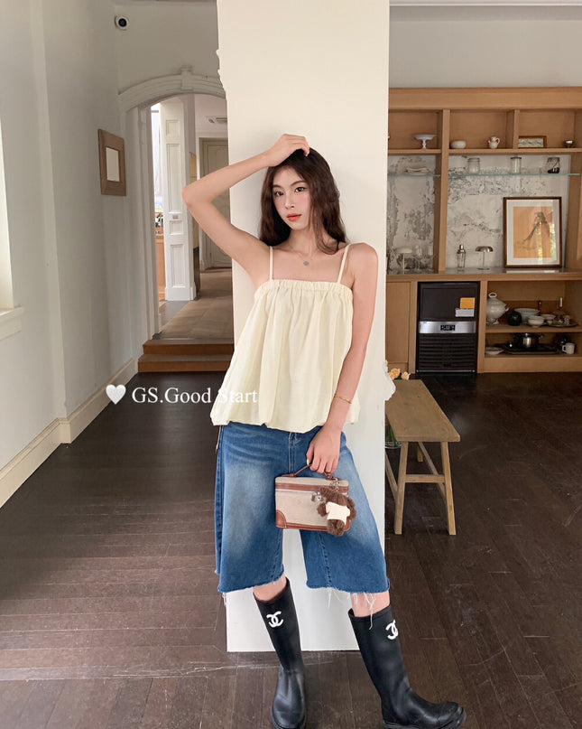 GS.GOOD START Sweet Youthful Bubble Hem Cami Top