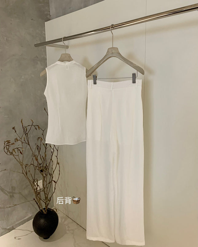 WGWE Twist Detail Top & Wide-Leg Trousers