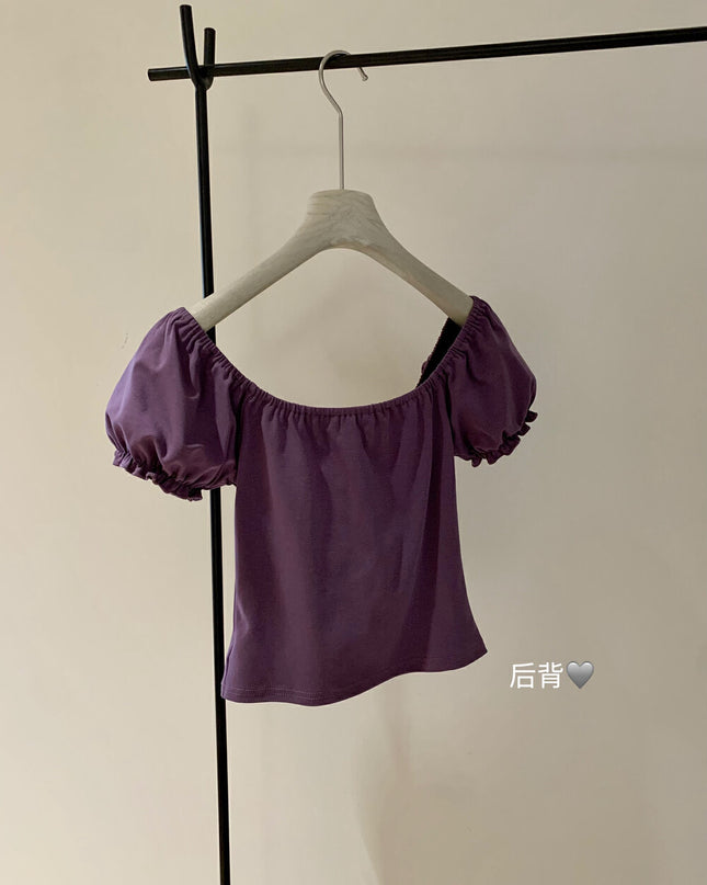 WGWE Sleek Collarbone-Revealing Fitted Top