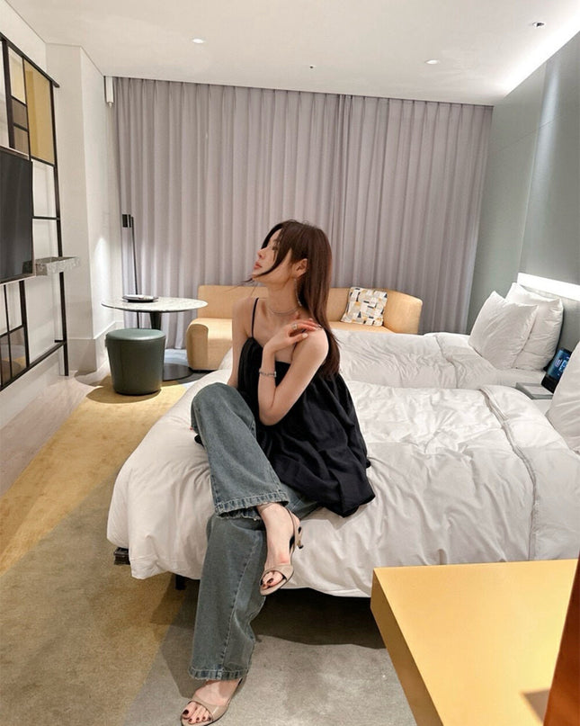 WGWE Minimalist Balloon Hem Tank Dress