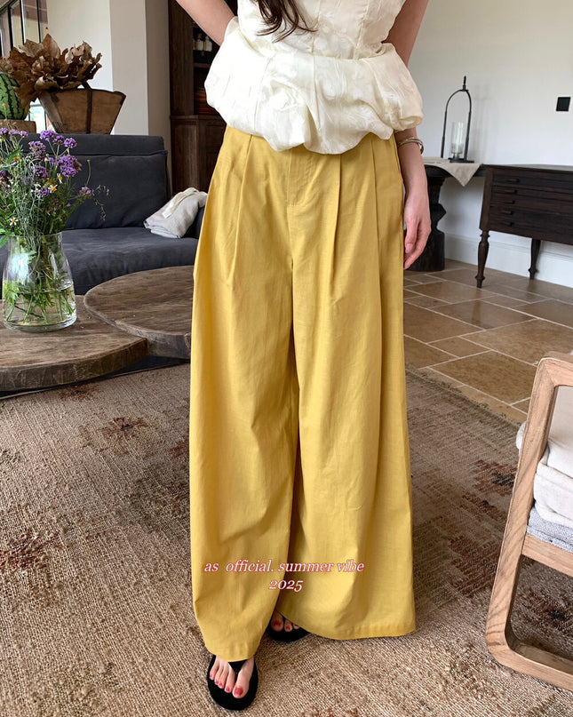 AS OFFICIAL Linen Wide Leg Relaxed Fit Pants