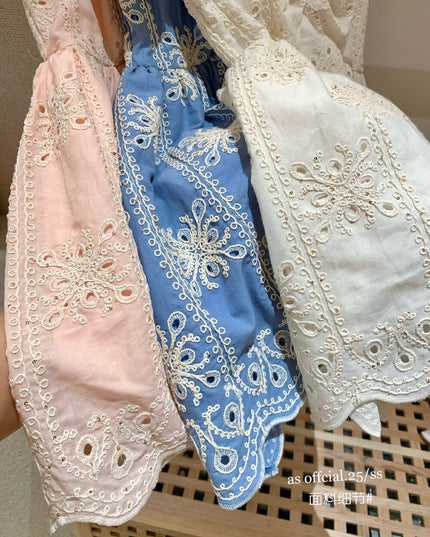 AS OFFICIAL Sequin Embroidered Sweetheart Babydoll Top