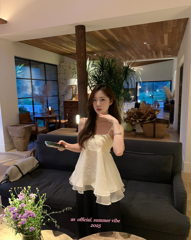 AS OFFICIAL Layered Irregular Hem Cami Top