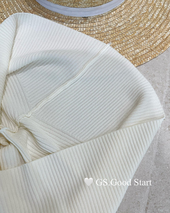 GS.GOOD START Asymmetrical Shoulder Short Sleeve Top