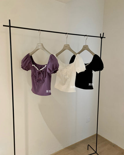 WGWE Sleek Collarbone-Revealing Fitted Top