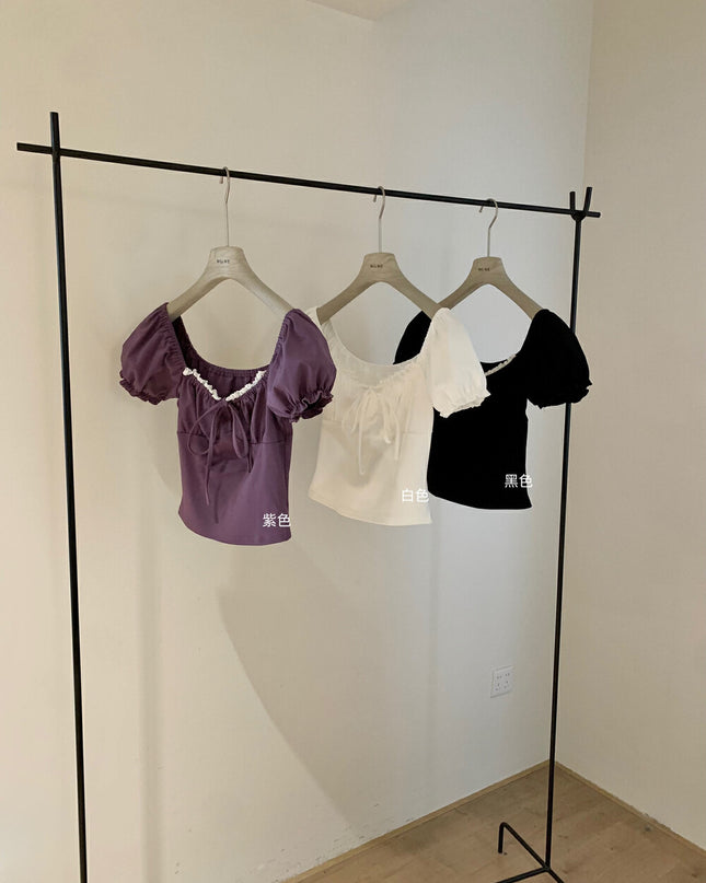 WGWE Sleek Collarbone-Revealing Fitted Top