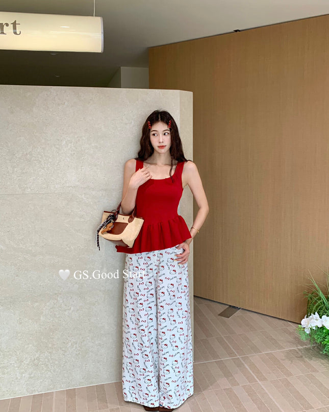 GS.GOOD START Sweet Puff Hem Square Neck Top