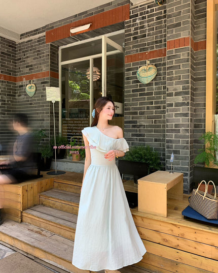 AS OFFICIAL Windsor Garden Ruffle Off-Shoulder Dress