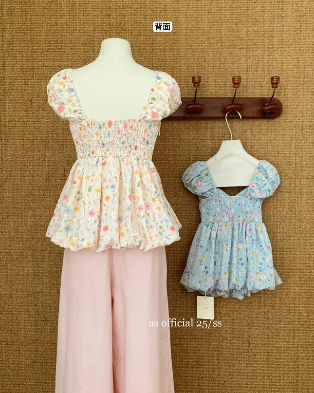AS OFFICIAL Sugar Rush – Floral Puff Sleeve Peplum Blouse