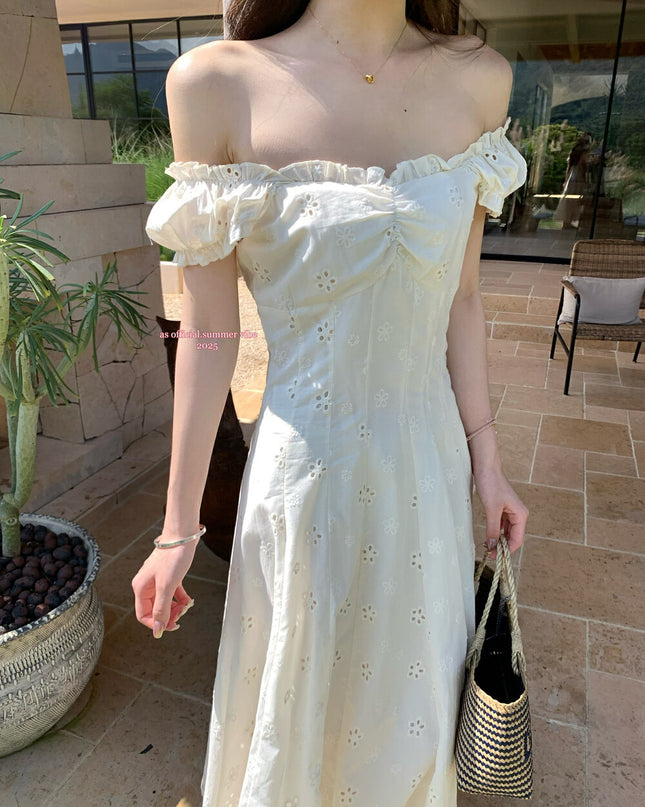 AS OFFICIAL Embroidered Eyelet French Style Dress