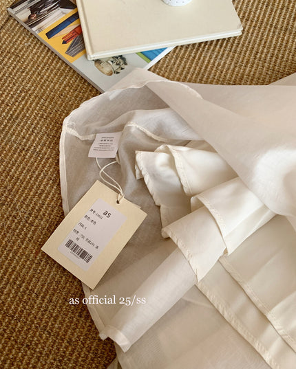 AS OFFICIAL Square-Neck Ruffle Dress