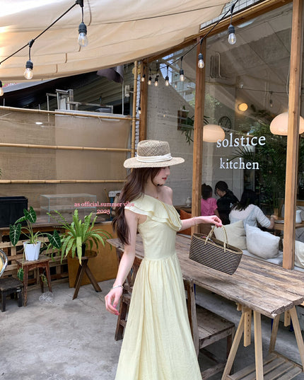 AS OFFICIAL Windsor Garden Ruffle Off-Shoulder Dress