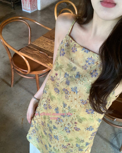 AS OFFICIAL Embroidered Jacquard Cut-Out Slip Dress