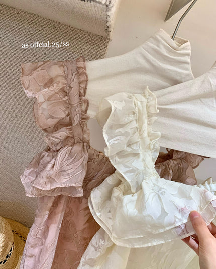 AS OFFICIAL French-Inspired Jacquard Ruffle Top