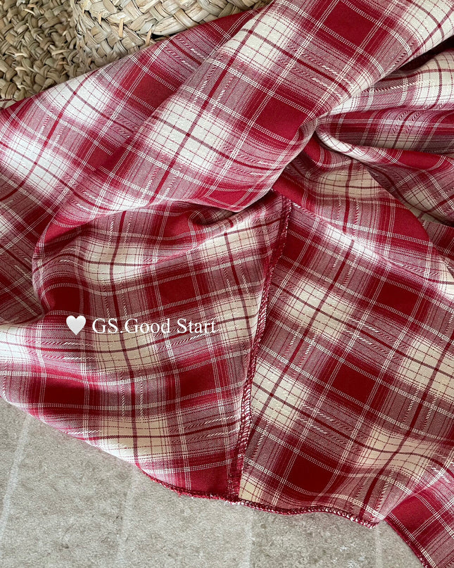 GS.GOOD START Asymmetric Plaid Cami Dress (No Belt)
