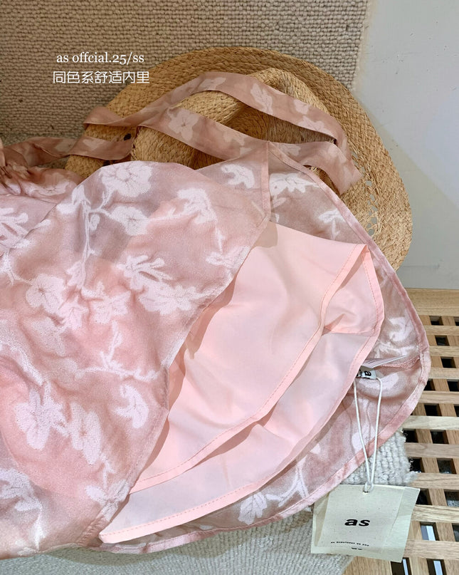 AS OFFICIAL Floral Jacquard Strapless Top with Ribbon