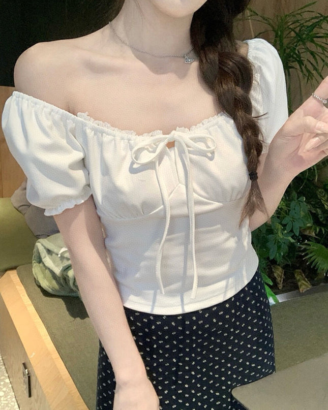 WGWE Sleek Collarbone-Revealing Fitted Top