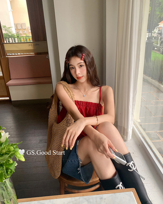 GS.GOOD START Sweet Youthful Bubble Hem Cami Top