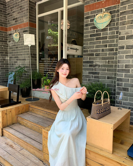 AS OFFICIAL Windsor Garden Ruffle Off-Shoulder Dress