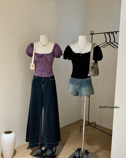 WGWE Sleek Collarbone-Revealing Fitted Top